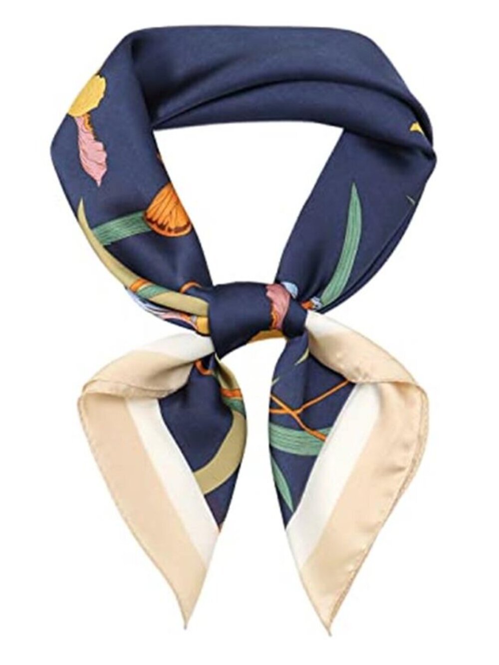 Women Head Hair Scarf Like Satin Silk Blue Scarf Sleeping Hair Wrapping